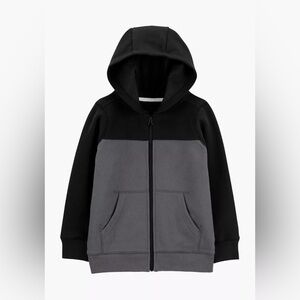 🧥 Carter’s Toddler Boys Zip-Up‎ Hoodie – Black & Gray